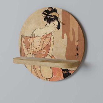 OEM Mujer, Gato Y Extra Marr&oacute;n Estante Redondo