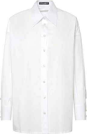 Dolce & Gabbana Casual Shirt met F5R57Tfueajw 0800 Design - Dames - Overhemden - Wit - M - Overhemden