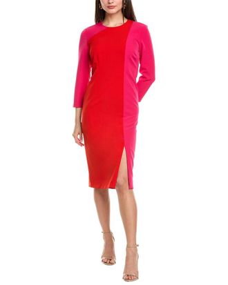Anne Klein Fitted Colorblocked Midi Dress
