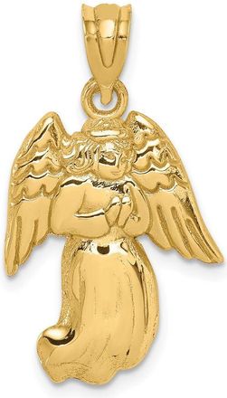Diamond2Deal 14k Yellow Gold Polished Angel Charm