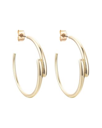 Adornia 14K Plated Overlapping Hoop Earrings
