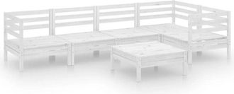 vidaXL Juego De Muebles De Jard&iacute;n 6 Piezas Madera Maciza Pino Blanco Vidaxl