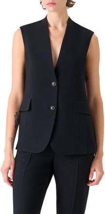 Akris Martina Tailored Wool Blend Vest in Black at Nordstrom, Size 10