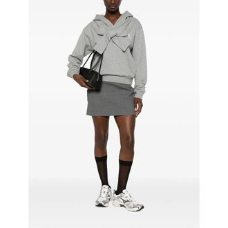 Shushu/Tong V-Neck Cotton Hoodie - Grey