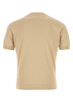 Prada Mens Beige Cotton Sweater Sabbia Exterior: Maglieria