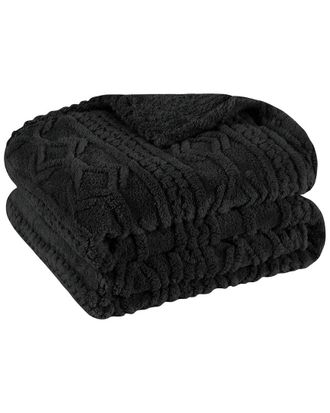 Superior Boho Knit Jacquard Fleece Plush Fluffy Blanket