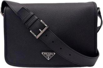 Prada Pre-owned Vintage Schoudertas - Heren - Vintage Schoudertas - Zwart - ONE Size - Leer - Vintage