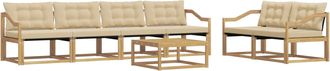 vidaXL Conjunto De Sof&aacute;s De Exterior 7 Uds. Y Beige Vidaxl