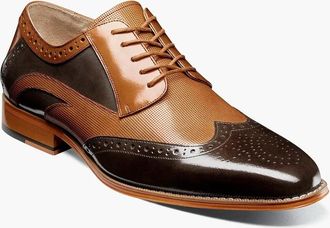 Stacy Adams Ivingale 25684-249 Oxford Mens Brown Wingtip Dress Shoes HTAT1177