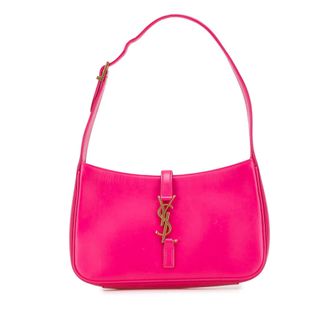 Saint Laurent Schoudertas Leer Fuchsia
