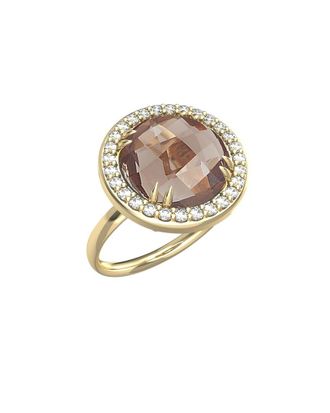 I.Reiss Company 14K 3.70 Ct. Tw. Diamond & Smokey Topaz Cocktail Ring