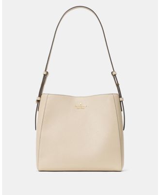 Kate Spade New York Womens Juliette Medium Bucket Bag - Beige Leather - One Size