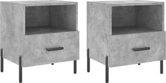 vidaXL Vidaxl - Bedside Cabinets 2 pcs Concrete Grey 40x35x47.5 cm Engineered Wood