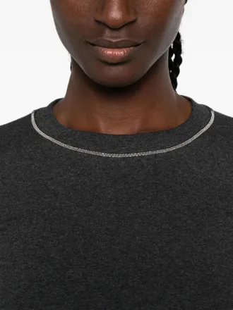 PESERICO Womens Embellished-Neck Long-Sleeve T-Shirt Aw26 W