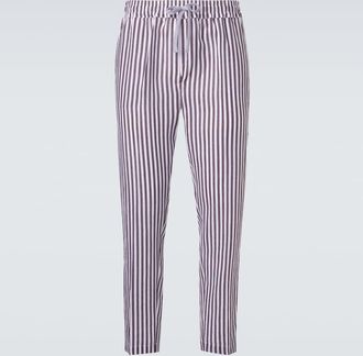 Fedeli Striped linen straight pants
