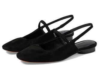 Vince Venice Slingbacks Womens Sandals Black Suede : 7.5 M, Leather/Suede