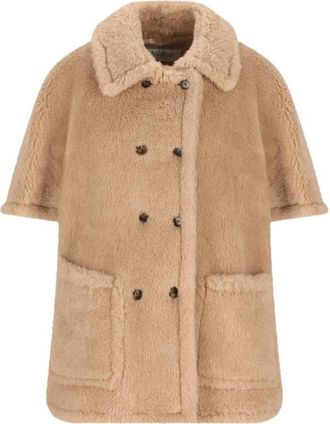 Max Mara Alpaca and Cashmere Teddy Cape - Dames - Ponchos - Beige - ONE Size - Jassen