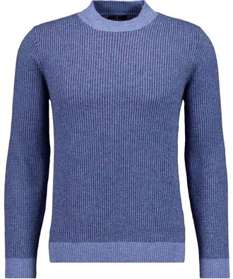 Ragman Rundhalspullover RAGMAN, Herren, Gr. 52, blau, melange, 782, 90% Wolle 10% Baumwolle, Pullover Rundhalspullover