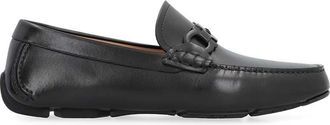 Ferragamo Black Leather Byte Loafers