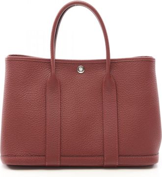 Herm&egrave;s Bordeaux Negonda Leather Handbag Tote Bag (Pre-Owned)