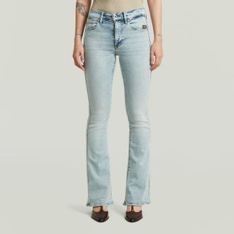 G-Star Bootcut-Jeans G-STAR 3301 Flare Wmn, Damen, Gr. 27, L&auml;nge 30, sun faded blau celestite, Denim/Jeans, Obermaterial: 89% Baumwolle, 9% Polyester, 2% Ela