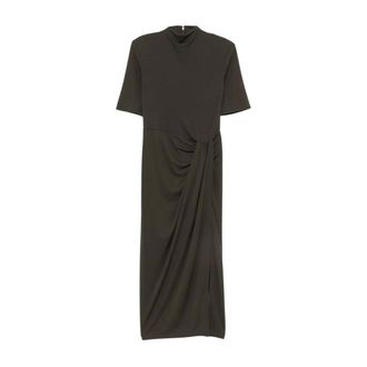 Rotate Draped Midi Dress - female - ROTATE Birger Christensen - Midi Dresses - Green - L - Dresses