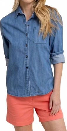 Southern Tide Katherine Denim Shirt In Medium Wash Indigo
