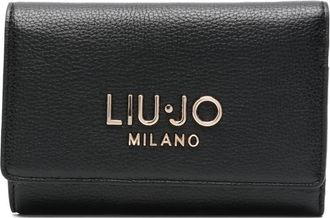 Liu Jo logo-plaque wallet - women - Polyester/Polyester/Polyurethane Resin - One Size - Black