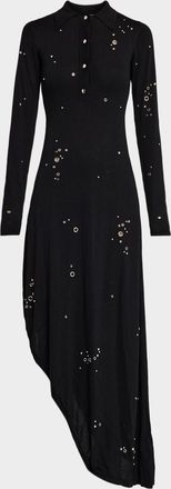 Love Birds Elderberry High-Low Grommet Knit Maxi Dress