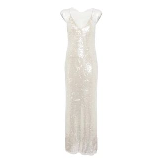 Forte_Forte Maxi Dresses, female, White, Size: M Slip Dress Liquid Sequins