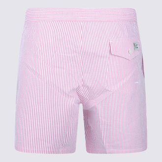 Polo Ralph Lauren Striped Cotton-Blend Swim Shorts - Pink