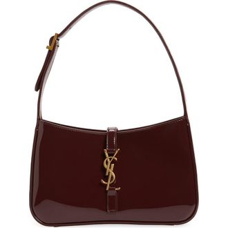 Saint Laurent Le 5 &agrave; 7 Patent Leather Hobo in Dark Red Wine at Nordstrom
