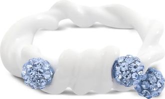 Givenchy 2010s twisted rhinestone-embellished ring - White