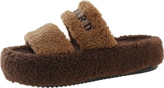 Generic Brown Female Comfort Home Sandals Thick Soled for All Day Comfort in Cold Conditions Ideal for Various Outfits and Occasions with Supportive Arch
