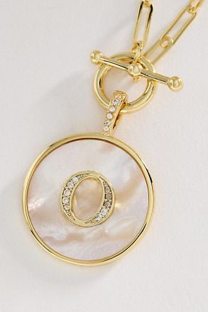 Melinda Maria Love Letters Medallion Monogram Necklace