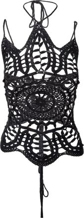 Dolce & Gabbana Pre-owned Womens & Crochet Top - 00s - Black Cotton - Size Medium