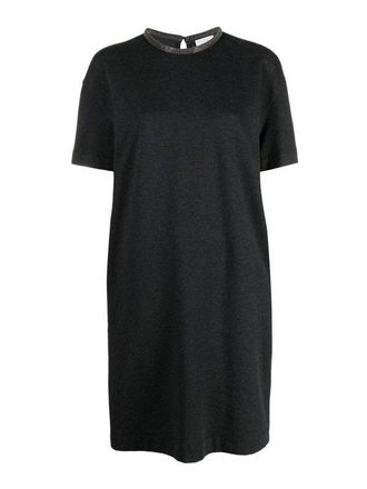 Brunello Cucinelli Gray Cotton Casual Womens Dress