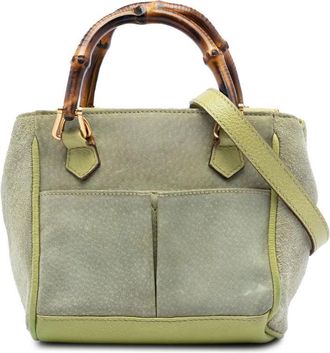 Gucci Pre-owned Gucci Suede Bamboo Satchel Ladies FFV5L5KOEV1XUQIR