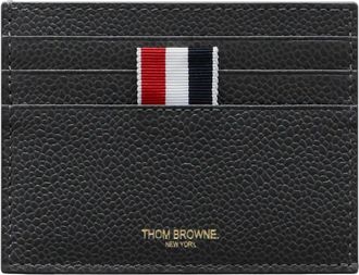 Thom Browne Portacarte con banda RWB - Grigio