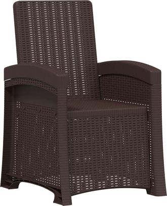 vidaXL Sill&oacute;n De Jard&iacute;n Reclinable Imitaci&oacute;n Rat&aacute;n Marr&oacute;n Pp Vidaxl