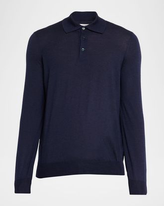 Brunello Cucinelli Mens Fine Gauge Wool-Cashmere Polo Shirt