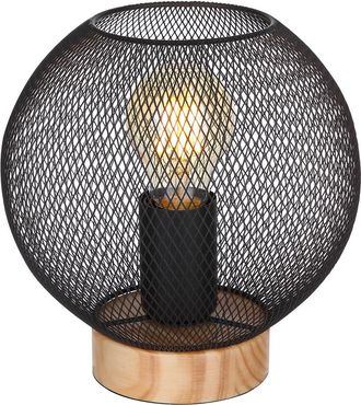 Globo Lighting L&aacute;mpara De Mesa - Pablo - Negro - Madera - &Oslash; 20cm - E27