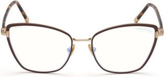 Tom Ford Ladies Brown Square Eyeglass Frames FT5740-B 48
