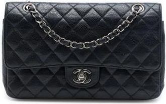 Chanel Pre-owned Vintage Quilted Caviar Shoulder Bag - Dames - Vintage Schoudertas - Zwart - ONE Size - Leer - Vintage