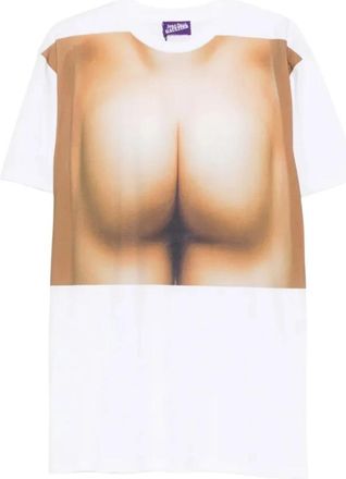 Jean Paul Gaultier Trompe Loeil Grafische Print T-shirt - Dames - T-shirts - Wit - S - Katoen - Tops