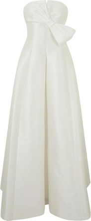 Alberta Ferretti Strapless Long Dress - Dames - Trouwkleed - Wit - S - Polyester - Kleedjes