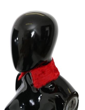 Dolce & Gabbana Womens Red Fur Neck Collar Wrap Lambskin Scarf
