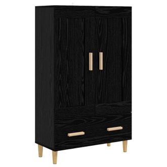 vidaXL Aparador Alto Roble Negro 70 X 31 X 115 Cm Madera De Ingenier&iacute;a Vidaxl