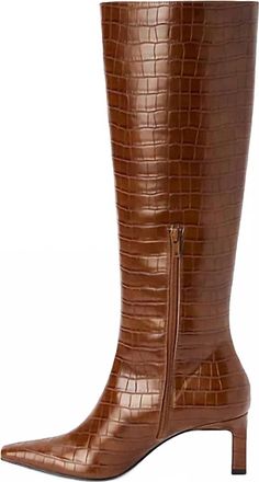 Matisse Footwear Womens Robbie Knee-High Heeled Boot In Cognac Croc