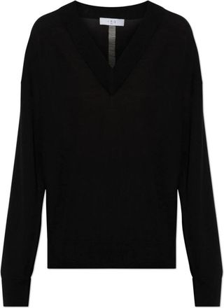 Iro Imagine Sweater - Dames - V-hals truien - Zwart - S - Wol - Truien & Vesten